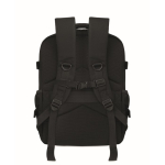 Zaino da viaggio in poliestere RPET con scomparto per laptop 20L color nero quarta vista