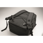 Zaino da viaggio in poliestere RPET con scomparto per laptop 20L color nero settima vista fotografica