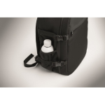 Zaino da viaggio in poliestere RPET con scomparto per laptop 20L color nero ottava vista fotografica