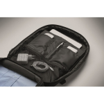 Zaino da viaggio in poliestere RPET con scomparto per laptop 20L color nero vista fotografia