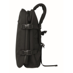 Zaino da viaggio in poliestere RPET con scomparto per laptop 20L color nero