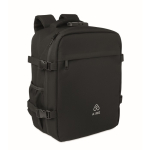 Zaino da viaggio in poliestere RPET con scomparto per laptop 20L color nero seconda vista principale