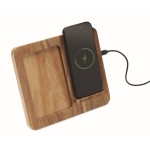 Caricatore wireless in legno con supporto per cellulare e cornice portafoto color legno sesta vista
