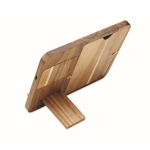 Caricatore wireless in legno con supporto per cellulare e cornice portafoto color legno terza vista