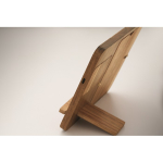 Caricatore wireless in legno con supporto per cellulare e cornice portafoto color legno quarta vista fotografica