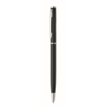 Penna a sfera in alluminio riciclato con clip cromata e inchiostro blu color nero