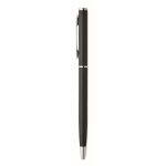 Penna a sfera in alluminio riciclato con clip cromata e inchiostro blu color nero quarta vista