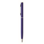 Penna a sfera in alluminio riciclato con clip cromata e inchiostro blu color blu