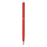 Penna a sfera in alluminio riciclato con clip cromata e inchiostro blu color rosso quinta vista