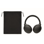 Cuffie wireless pieghevoli con microfono e funzione vivavoce color nero quarta vista