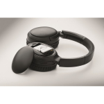Cuffie wireless pieghevoli con microfono e funzione vivavoce color nero ottava vista fotografica