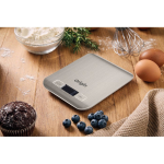 Bilancia digitale da cucina in acciaio inox con display fino a 5 kg color argento terza vista ambiente 2