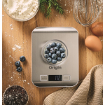 Bilancia digitale da cucina in acciaio inox con display fino a 5 kg color argento vista ambiente principale