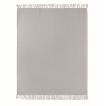 Coperta con frange in cotone riciclato presentata con nastro 400 g/m² color beige quarta vista