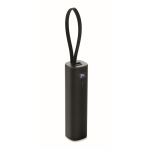 Powerbank in alluminio riciclato con indicatore di batteria e cavo 5.000mAh color nero