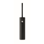 Powerbank in alluminio riciclato con indicatore di batteria e cavo 5.000mAh color nero nona vista
