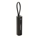 Powerbank in alluminio riciclato con indicatore di batteria e cavo 5.000mAh color nero vista principale