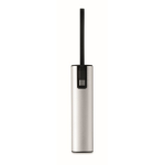 Powerbank in alluminio riciclato con indicatore di batteria e cavo 5.000mAh color argento opaco nona vista