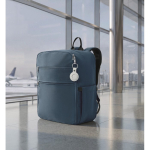 Zaino da viaggio in nylon idrorepellente con molte tasche 20L color blu seconda vista ambiente
