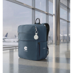 Zaino da viaggio in nylon idrorepellente con molte tasche 20L color blu seconda vista ambiente 2