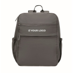 Zaino da viaggio in nylon idrorepellente con molte tasche 20L color grigio scuro vista area di stampa