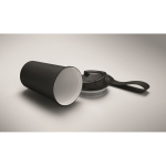 Bicchiere termico in acciaio inox riciclato con manico e sistema antigoccia 400 ml color nero terza vista fotografica