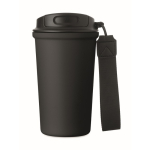 Bicchiere termico in acciaio inox riciclato con manico e sistema antigoccia 400 ml color nero quarta vista