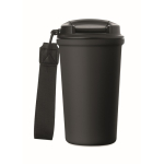 Bicchiere termico in acciaio inox riciclato con manico e sistema antigoccia 400 ml color nero quinta vista