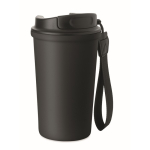 Bicchiere termico in acciaio inox riciclato con manico e sistema antigoccia 400 ml color nero ottava vista