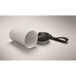 Bicchiere termico in acciaio inox riciclato con manico e sistema antigoccia 400 ml color bianco terza vista fotografica