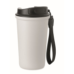 Bicchiere termico in acciaio inox riciclato con manico e sistema antigoccia 400 ml color bianco ottava vista