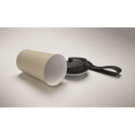 Bicchiere termico in acciaio inox riciclato con manico e sistema antigoccia 400 ml color beige terza vista fotografica