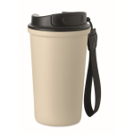 Bicchiere termico in acciaio inox riciclato con manico e sistema antigoccia 400 ml color beige ottava vista