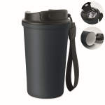 Bicchiere termico in acciaio inox riciclato con manico e sistema antigoccia 400 ml color blu mare
