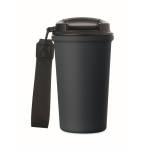 Bicchiere termico in acciaio inox riciclato con manico e sistema antigoccia 400 ml color blu mare quinta vista