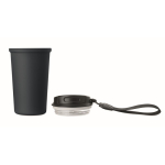 Bicchiere termico in acciaio inox riciclato con manico e sistema antigoccia 400 ml color blu mare sesta vista