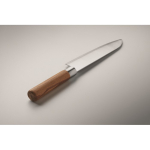 Coltello da chef in acciaio inox e legno di faggio con protezione color argento quarta vista fotografica