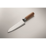 Coltello da chef in acciaio inox e legno di faggio con protezione color argento quinta vista fotografica