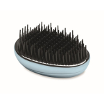 Spazzola per capelli in plastica e alluminio con funzione districante color azzurro seconda vista