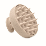 Spazzola massaggiante in plastica per massaggiare ed esfoliare il cuoio capelluto color beige