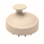 Spazzola massaggiante in plastica per massaggiare ed esfoliare il cuoio capelluto color beige seconda vista