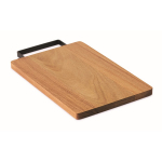 Tagliere in legno di acacia con comoda maniglia in acciaio inox color legno