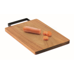 Tagliere in legno di acacia con comoda maniglia in acciaio inox color legno seconda vista