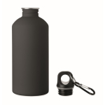Borraccia in acciaio inox riciclato antiperdita con finitura gommata 500 ml color nero seconda vista