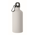 Borraccia in acciaio inox riciclato antiperdita con finitura gommata 500 ml color bianco