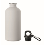 Borraccia in acciaio inox riciclato antiperdita con finitura gommata 500 ml color bianco seconda vista