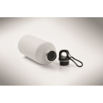 Borraccia in acciaio inox riciclato antiperdita con finitura gommata 500 ml color bianco quarta vista fotografica