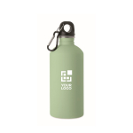 Borraccia in acciaio inox riciclato antiperdita con finitura gommata 500 ml color verde menta vista area di stampa
