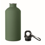 Borraccia in acciaio inox riciclato antiperdita con finitura gommata 500 ml color verde scuro seconda vista