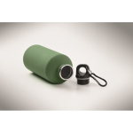 Borraccia in acciaio inox riciclato antiperdita con finitura gommata 500 ml color verde scuro quarta vista fotografica